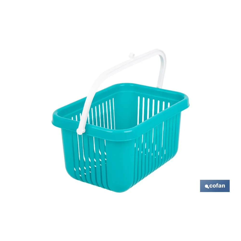 CESTA PARA PINZAS AZUL TURQUESA 27 X 21 X 14 CM