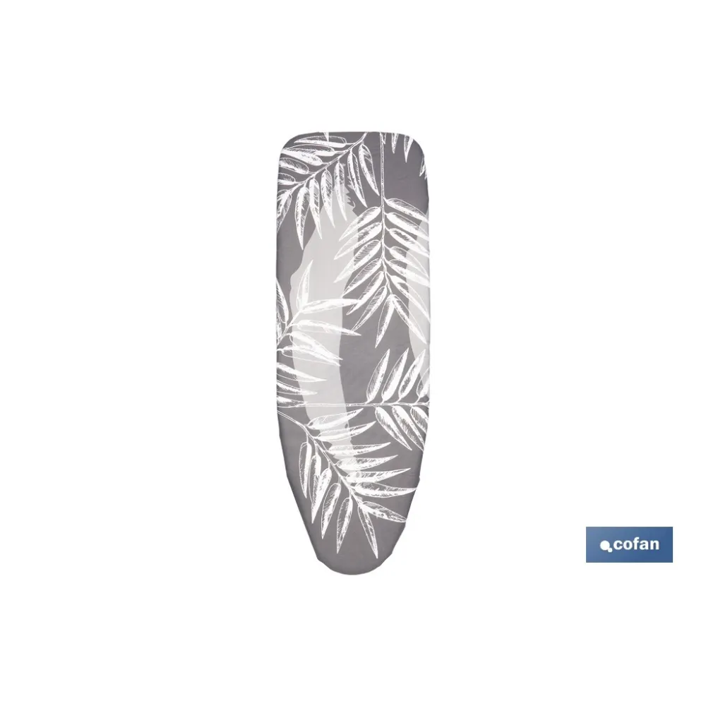 FUNDA ACOLCHADA PARA TABLA DE PLANCHAR 135 X 53 CM RAMAS GRIS BITONAL
