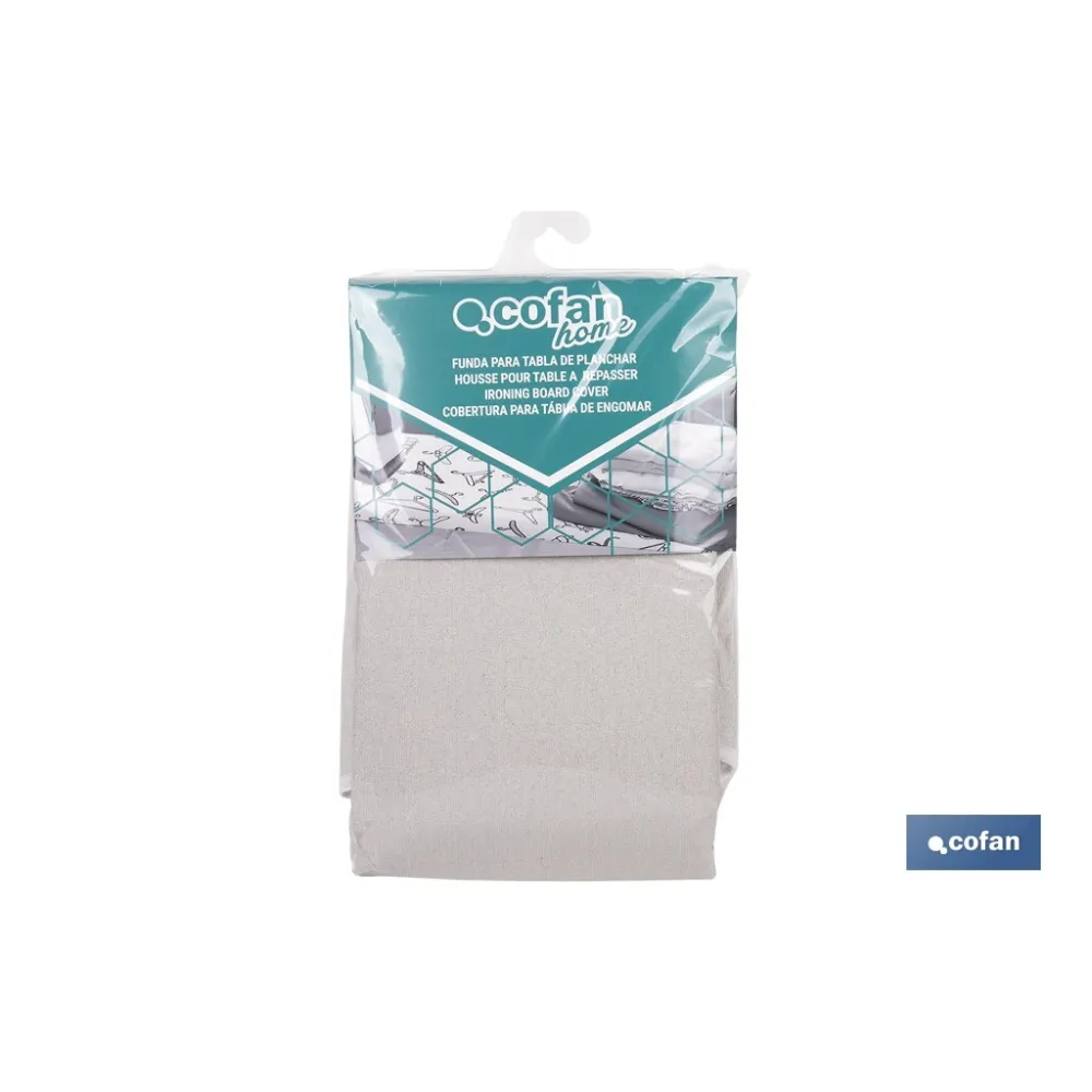 FUNDA ACOLCHADA PARA TABLA DE PLANCHAR 140 X 60 CM GRIS METALIZADO