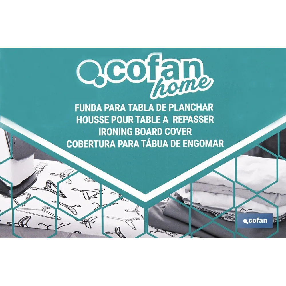 FUNDA ACOLCHADA PARA TABLA DE PLANCHAR 140 X 60 CM GRIS METALIZADO