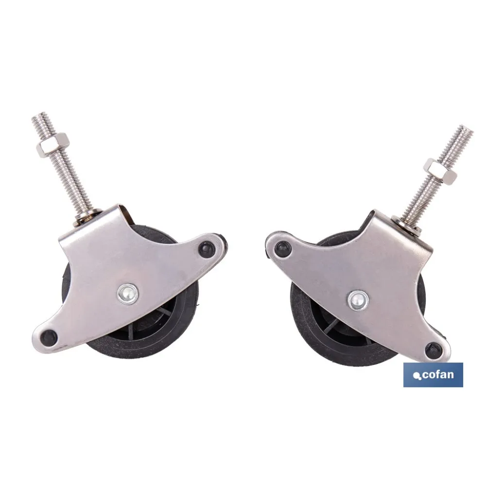 PACK 2 POLEAS PARA TENDEDERO ACERO INOXIDABLE 304  ROLDANA 4 CM
