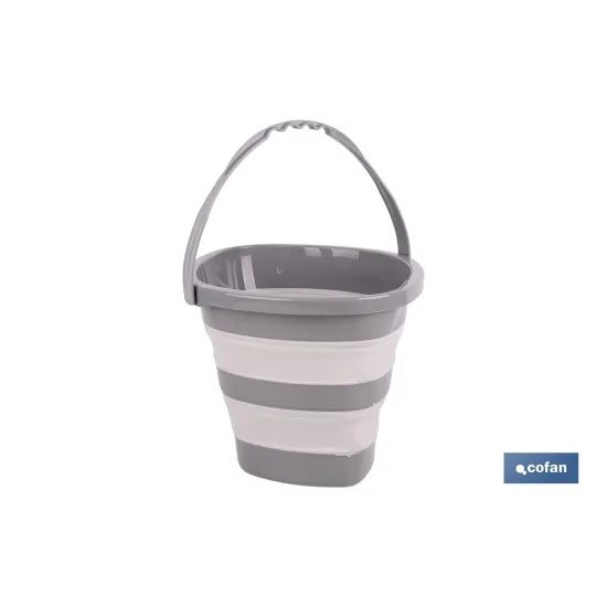 CUBO PLEGABLE COLOR GRIS/BLANCO 11 L
