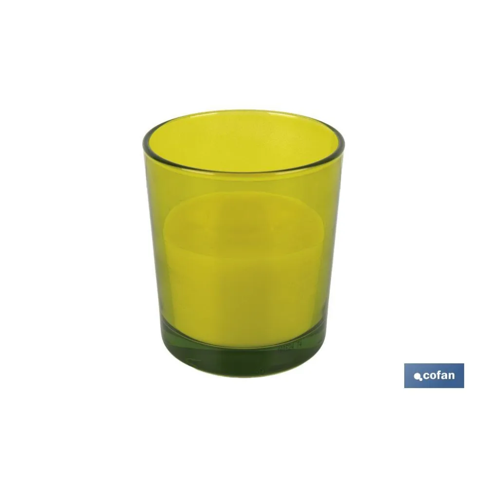 VELA AROMÁTICA DE CITRONELA VASO DECORADO  200 G