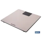 BÁSCULA DE BAÑO DIGITAL DE COLOR PIEDRA CON PANTALLA LED 30 X 30 X 2,2 CM