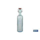 BOTELLA DE VIDRIO TRANSPARENTE AZUL CLARO CON CIERRE DE ESTRIBO 1 L VENTA UNITARIA