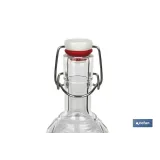BOTELLA DE VIDRIO TRANSPARENTE CON CIERRE DE ESTRIBO 1 L