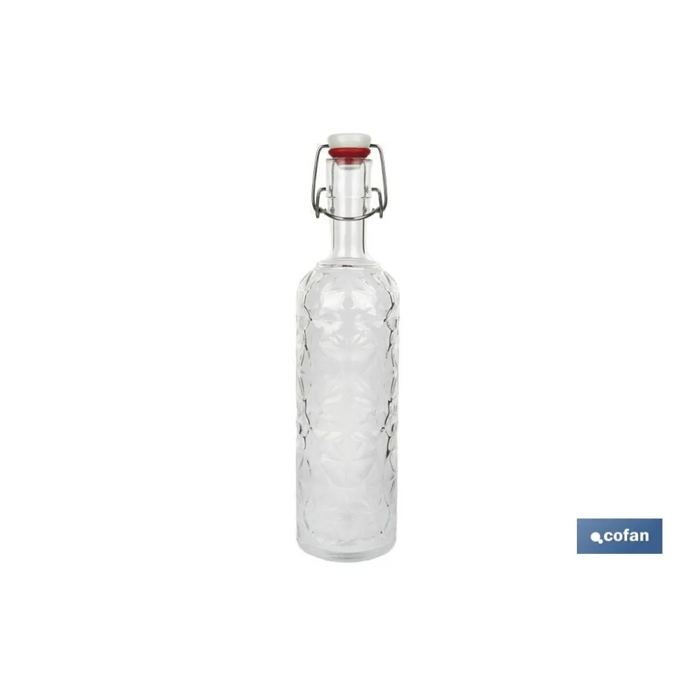 BOTELLA DE VIDRIO TRANSPARENTE CIERRE DE ESTRIBO 1 L VENTA UNITARIA