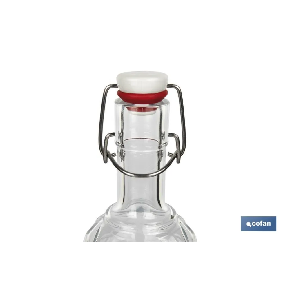 BOTELLA DE VIDRIO TRANSPARENTE CIERRE DE ESTRIBO 1 L VENTA UNITARIA
