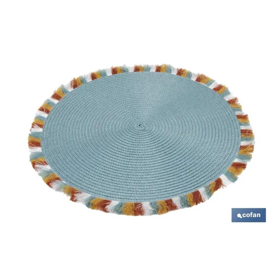 BAJOPLATO REDONDO DE COLOR AZUL MEDIDA 38 CM