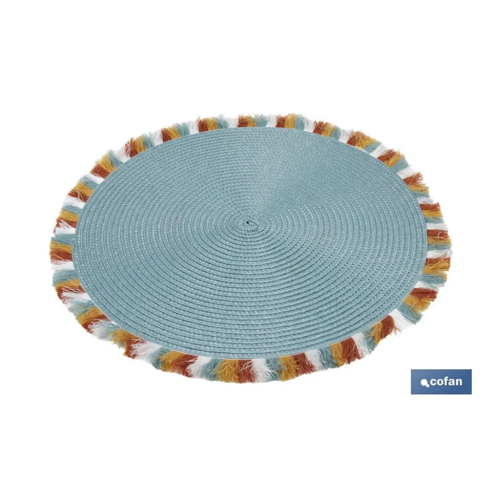 BAJOPLATO REDONDO DE COLOR AZUL MEDIDA 38 CM
