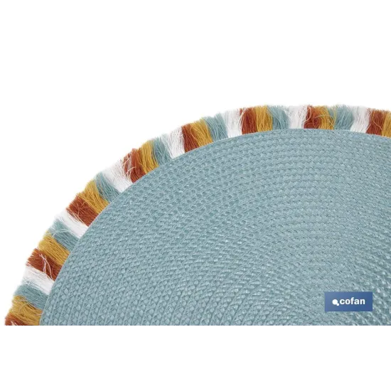 BAJOPLATO REDONDO DE COLOR AZUL MEDIDA 38 CM