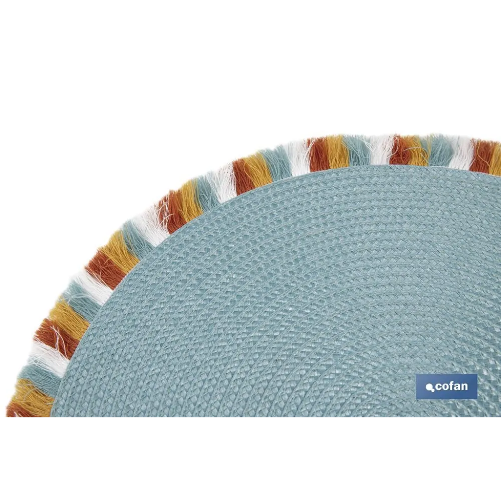 BAJOPLATO REDONDO DE COLOR AZUL MEDIDA 38 CM