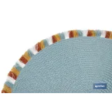 BAJOPLATO REDONDO DE COLOR AZUL MEDIDA 38 CM