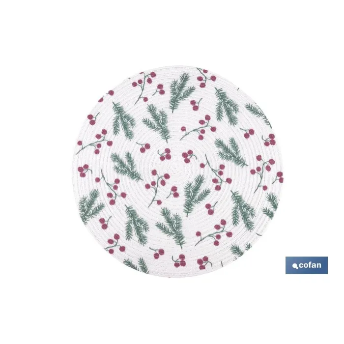 BAJOPLATO REDONDO ESTAMPADO HOJAS  MEDIDA 38 CM