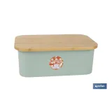 PACK DE PANERA CON TAPA BAMBU ,6  VASOS DE AGUA VERDE Y 6 PLATOS VERDE