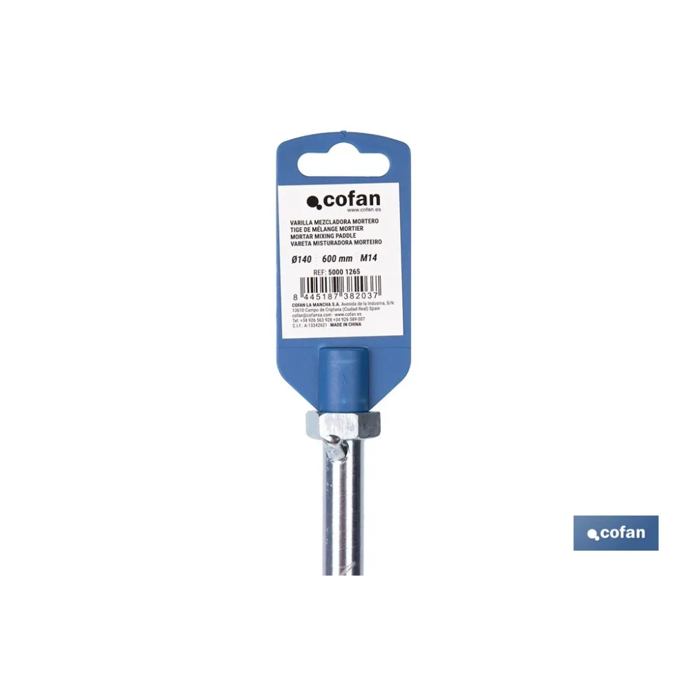 VARILLA MEZCLADORA MORTERO Ø140 600 MM M14