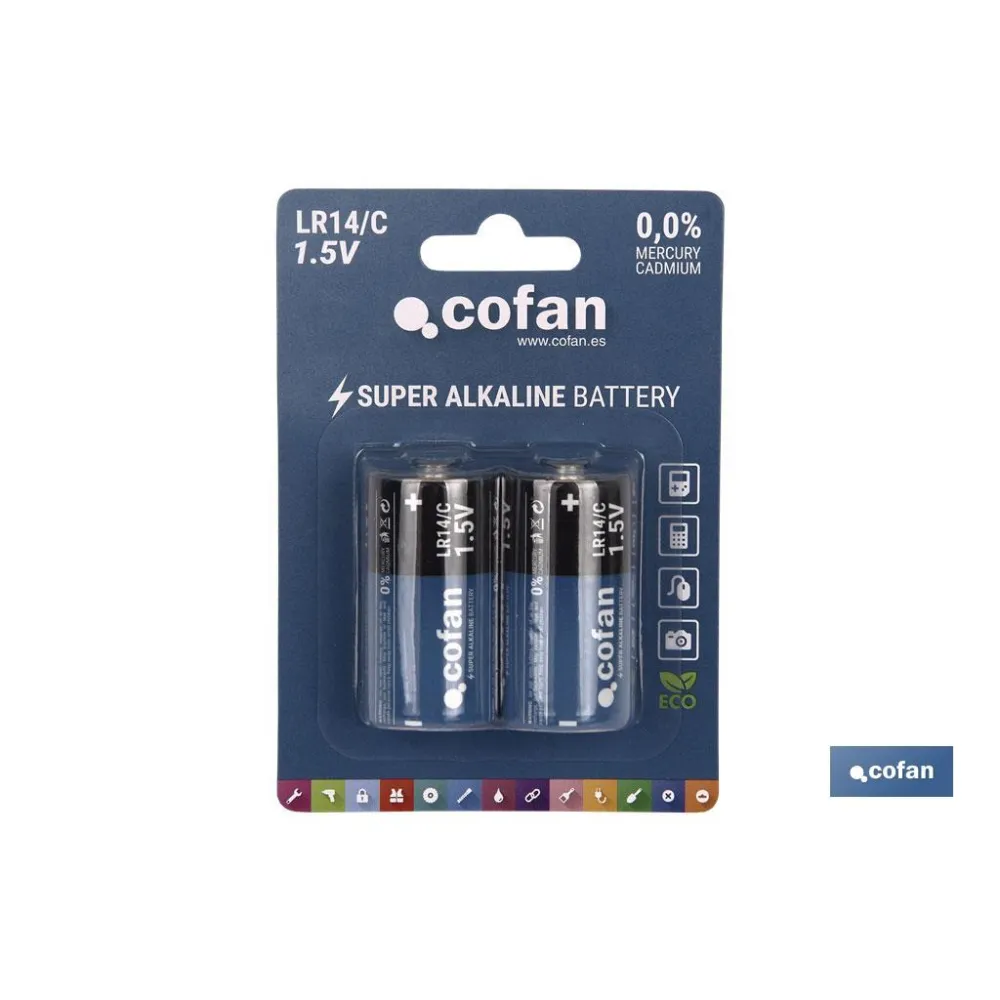 BLÍSTER DE 2 PILAS ALCALINAS LR14/C VENTA UNITARIA