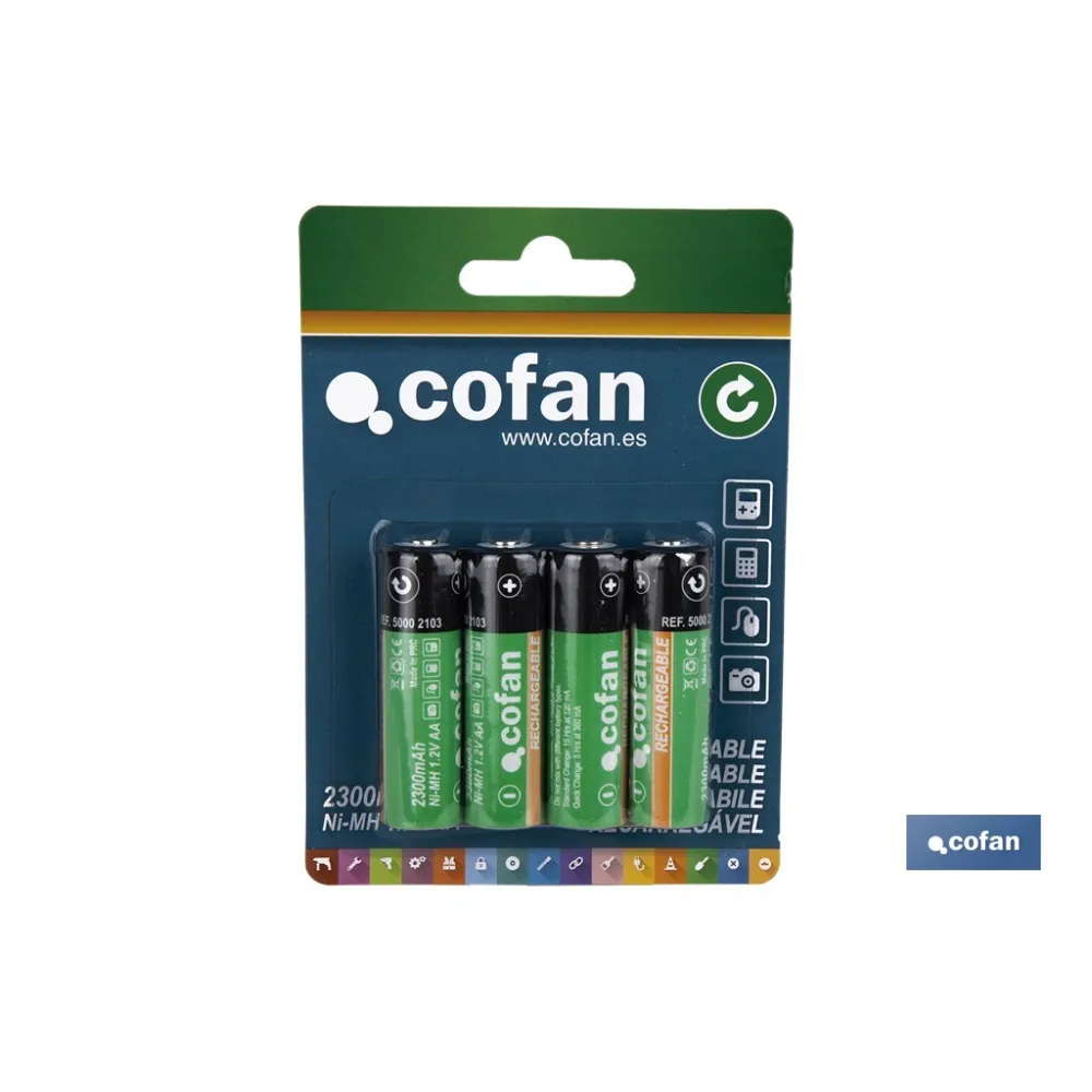 BLISTER 4 PILAS RECARGABLES AA 2300mAh