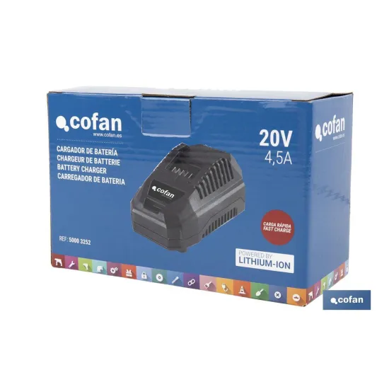 CARGADOR DE BATERÍAS CARGA RÁPIDA 20 V - 4,5 A
