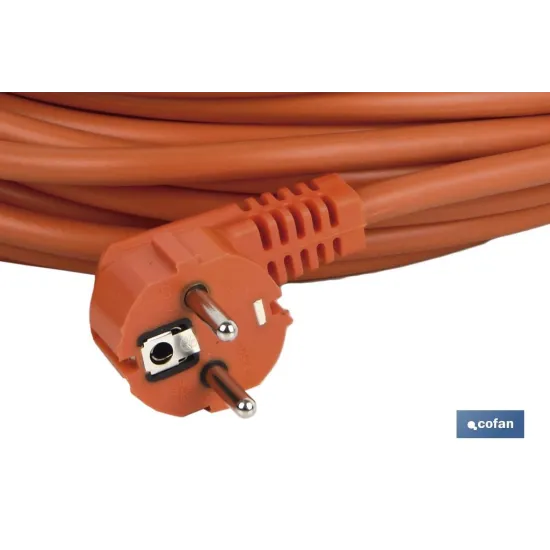 PROLONGADOR BIPOLAR CON T/T LATERAL 16A250V CABLE 25M NARANJA