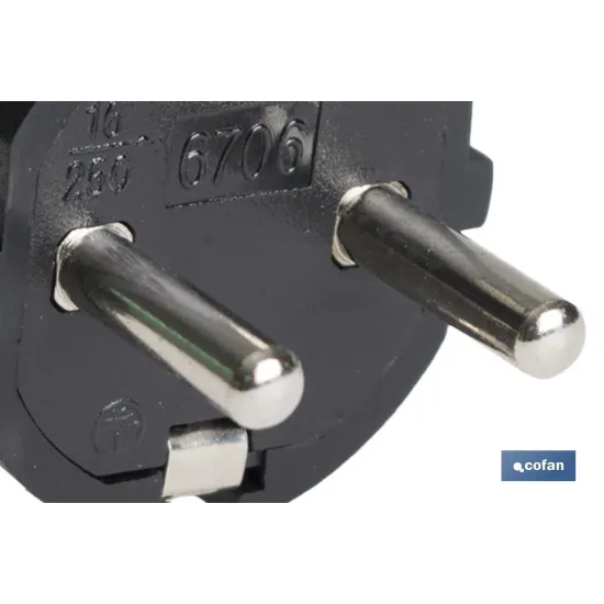 CLAVIJA BIPOLAR GOMA NEGRO (16A-250V)