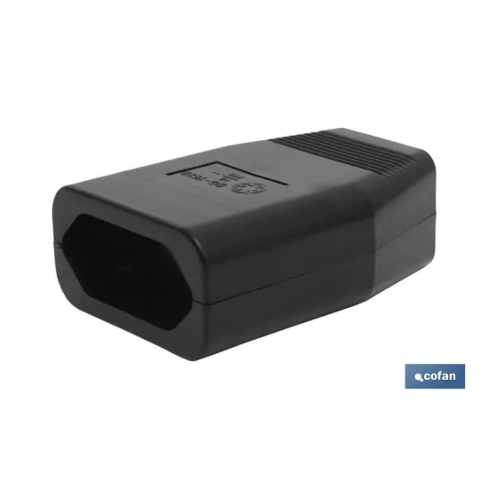 BASE ENCHUFE BIPOLAR AEREA NEGRA (10A-250V)