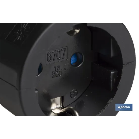 BASE ENCHUFE AEREA GOMA NEGRA (16A-250V)