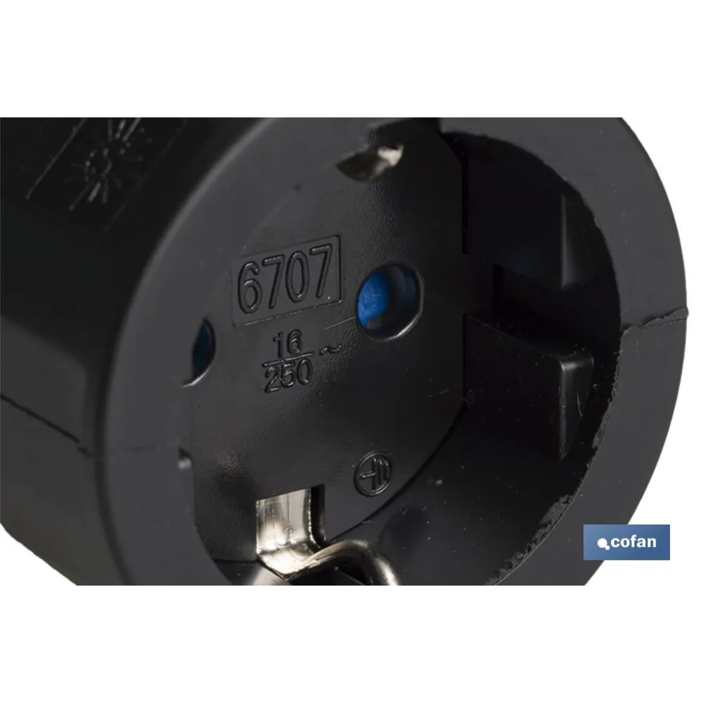 BASE ENCHUFE AEREA GOMA NEGRA (16A-250V)