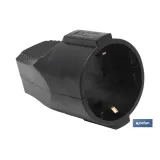 BASE ENCHUFE AEREA NEGRA (16A-250V)