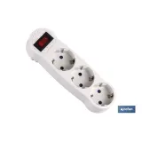 ADAPTADOR 3 VIAS FRONTAL SCHUKO CON INTERRUPTOR (3.500w)