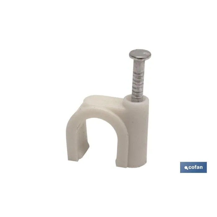 GRAPA PLASTICA CABLE REDONDO 9MM Venta unitaria