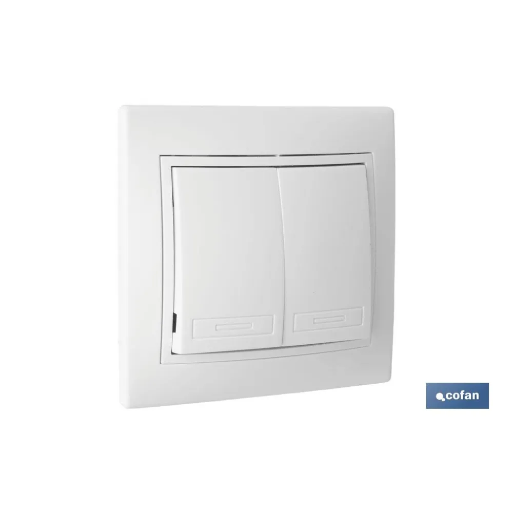 DOBLE INTERRUPTOR-CONMUTADOR EMPOTRAR MODELO PACIFIC (BL)