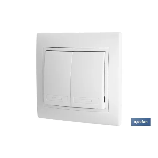 DOBLE INTERRUPTOR-CONMUTADOR EMPOTRAR MODELO PACIFIC (BL)