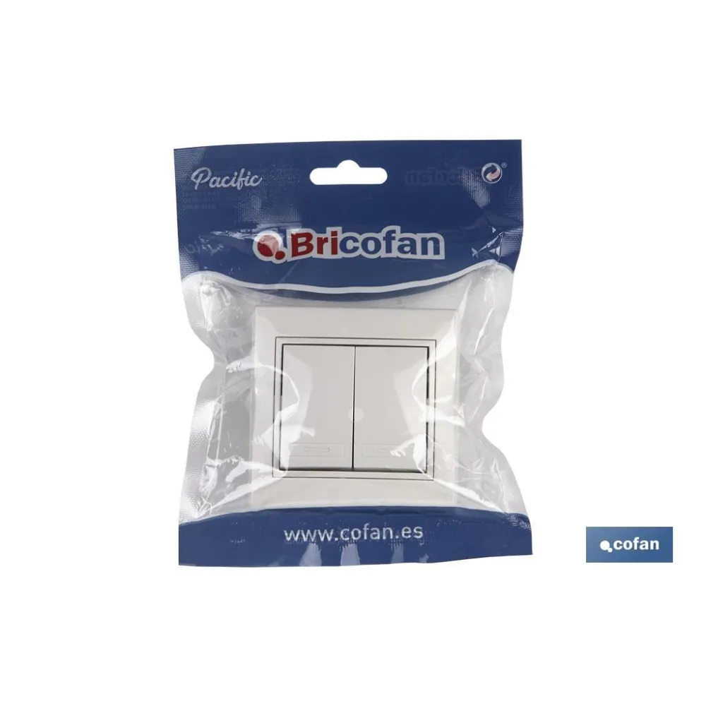 DOBLE INTERRUPTOR-CONMUTADOR EMPOTRAR MODELO PACIFIC (BL)