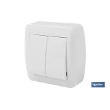 DOBLE INTERRUPTOR SUPERFICIE  MODELO ATLANTIS10A BLANCO