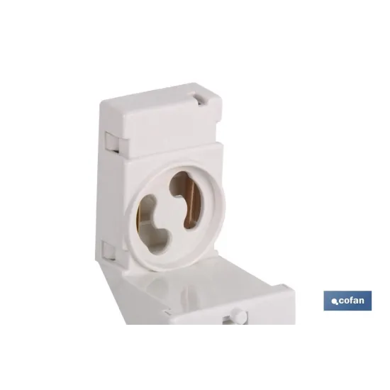 PORTALAMPARAS DE FLUORESCENCIA 2A250V CON PORTACEBADOR