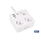 REGLETA INTELIGENTE CON 3 TOMAS Y 2 PUERTOS USB Y TIPO C