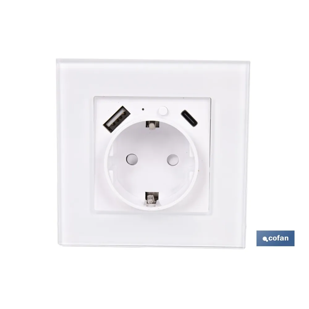 BASE ENCHUFE CON PUERTO USB Y TIPO C WIFI