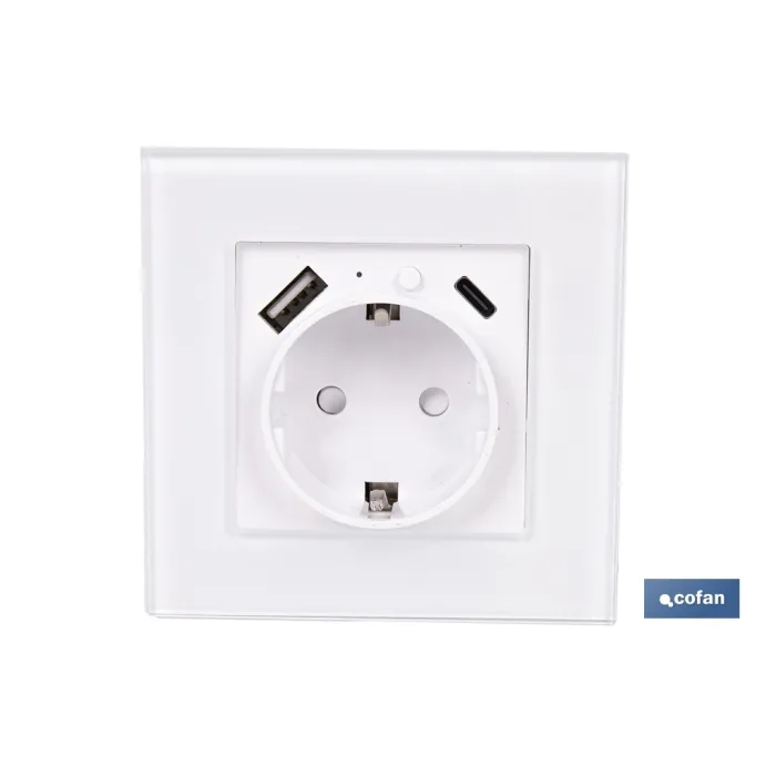 BASE ENCHUFE CON PUERTO USB Y TIPO C WIFI