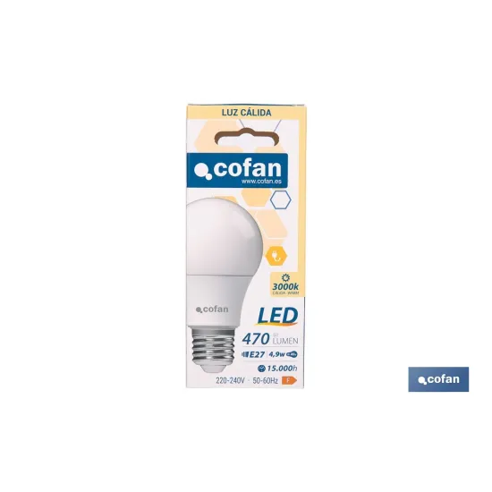 BOMBILLA LED CLASSIC E27 4.9 W 470 LM 3000 K