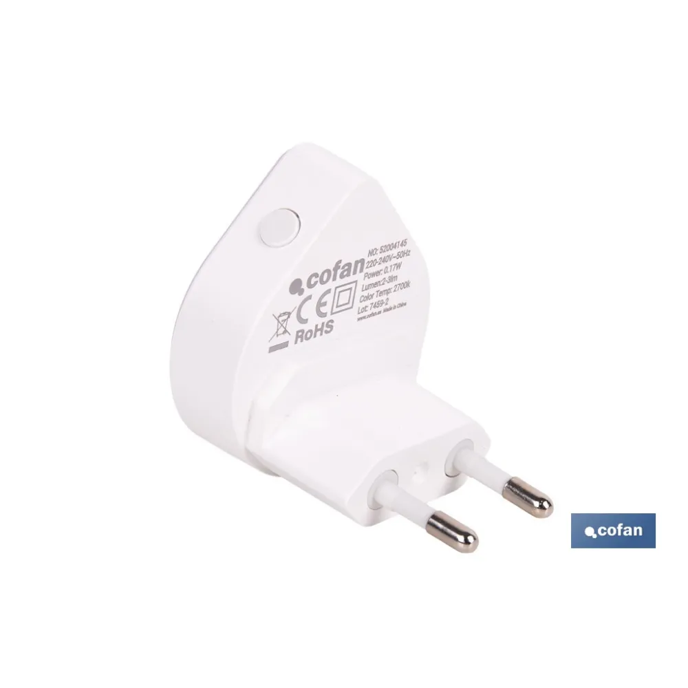 LÁMPARA LED QUITAMIEDOS CON SENSOR 0,17 W IP20 2700 K 55 X 48 X 59 MM
