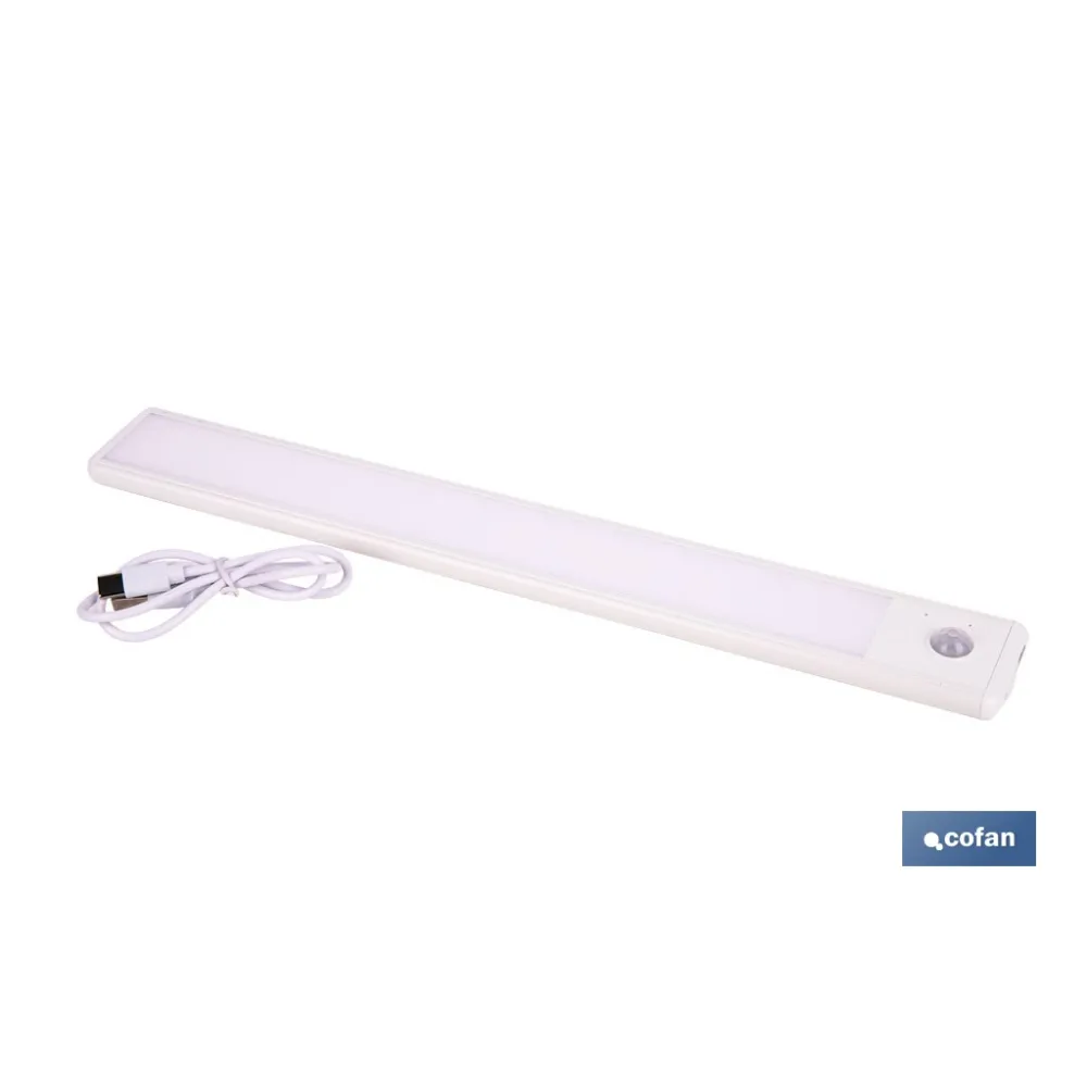 APLIQUE LED RECARGABLE CON SENSOR 3,7 V 1,5 Ah 120 LM 3CCT 300 X 40 MM