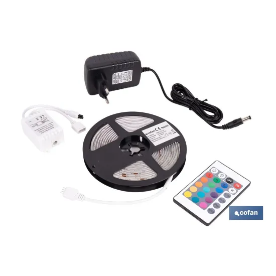 TIRA LED 12 V IP65 CON CONTROL REMOTO 3 M