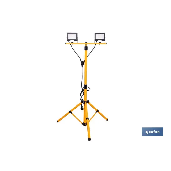TRÍPODE TELESCÓPICO CON 2 PROYECTORES LED 2 X 20 W 6500 K 1,4 M
