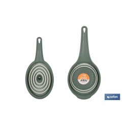 PACK DE EMBUDO Y COLADOR PLEGABLE VERDES