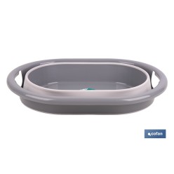 BARREÑO PLEGABLE GRIS/BLANCO 18 L
