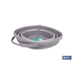 CUBO PLEGABLE COLOR GRIS/BLANCO 11 L