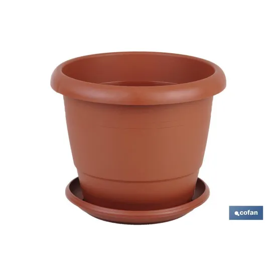 MACETA MARRON MODELO GARDENIA 22X18+PLATO18.5cm