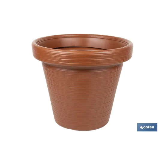MACETA RAYADA COLOR TERRACOTA PE Ø 460 X 400 MM 37,3 L venta unitaria