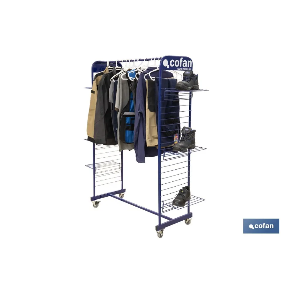 EXPOSITOR C/RUEDAS PARA ROPA Y CALZADO